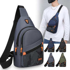 JINGPIN Men's Chest Bag Oxford Cloth Waterproof Crossbody Bag For Everyday Use Gray Dark Blue Black Green - Product Image 1