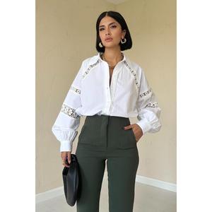 กางเกงขายาวทรงสลิมฟิตสีกากีสำหรับผู้หญิง ขายส่งเสื้อผ้าแฟชั่น - Product Image 3