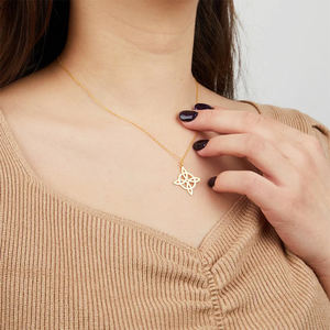 Bijoux En Acier Inoxydable. Nudo De Brujaangel-pendentif à géométrie sacrée, bijoux païen Wiccan, collier à nœud De sorcières - Product Image 5