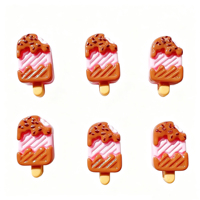Nuovo Set Creativo da 60 Pezzi di Modelli in Resina Realistici di Cibo in Miniatura per Case delle Bambole, Gelato Estivo, Cabochon Flatback per Scrapbooking e Decorazione Telefono