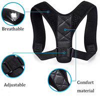 FSPG Meilleure Vente Correcteur de Posture Dorsale en Polyester Réglable Confortable pour Femme, Ceinture de Soutien Dorsal
