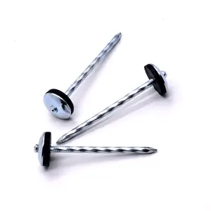 Coil Nail with Washer Galvanized Large Head Umbrella Roofing Nails