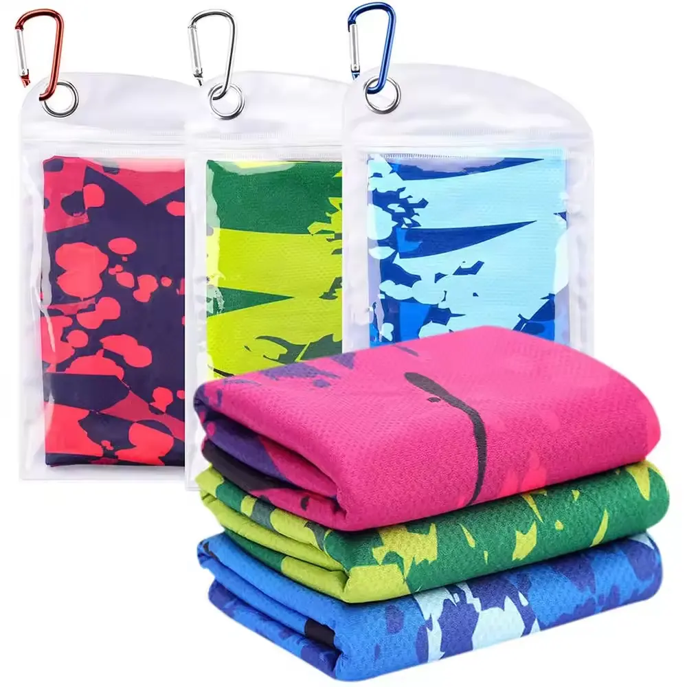 Summer Outdoor Sport Game 100% Microfiber Cool Feeling Towel Full Printed Fan Support Cooling Towel