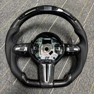 Volant en cuir LED en fibre de carbone personnalisé en usine pour <span class=keywords><strong>BMW</strong></span> F10 F20 F30 E90 M3 M5 F11 F32 F36 F31 F25 F80 F82 Édition Sport - Product Image 2