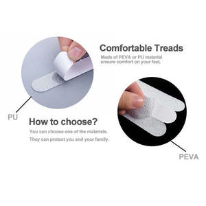 Cinta Antideslizante para Baño de PEVA Blanca, Tiras de Agarre con Patrón de Ondas para Bañera y Piso de Ducha, Resistente al Moho y Fácil de Limpiar - Product Image 4