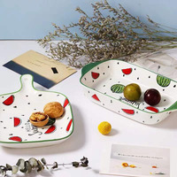 Kinglang — bol créatif en céramique pour salade de fruits, vaisselle moderne, pour manger une pastèque de dessin animé, japonaise
