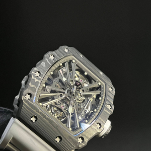 Reloj Clásico Premium a Prueba de Agua con Esfera Transparente, Caja de Fibra de Carbono Negra, Correa de Goma, Reloj Deportivo de Buceo para Hombre - Product Image 2