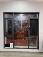 Ventanas abatibles y abatibles de aluminio de doble acristalamiento personalizadas con rejillas de rotura térmica Estilo de diseño moderno Rejillas de Villa personalizadas