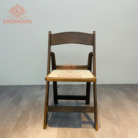 Chaises de mariage pliables en bois naturel brun Wimbledon, empilables, pour extérieur, hôtel, banquet, mariage, salle à manger, jardin, pour événements