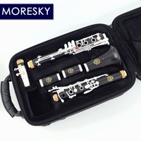 MORESKY Ebony Wood/Grenadilla Professional Clarinet A/La Nickel Silver Surface Customizable Copper-Nickel Soprano Brilliant
