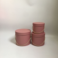Boîte cadeau ronde en carton bleu uni, design personnalisé 2025, pour la Saint-Valentin, boîtes à fleurs rondes en papier pour bouquets