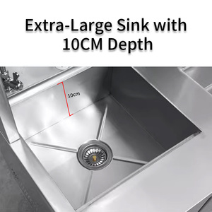 Stazione di lavoro commerciale in acciaio inox per ristoranti, caffetterie, <span class=keywords><strong>bar</strong></span> di bubble tea, banconi per tè al latte, <span class=keywords><strong>attrezzature</strong></span> per cucine e armadietti. - Product Image 5