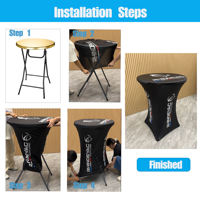 Housses de table cocktail en spandex imprimées sur mesure, 32x43 pouces, rondes, très extensibles, pour location événementielle de mariages, en gros