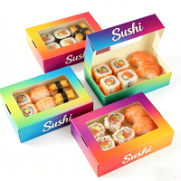 Biologisch Abbaubare Papierbehälter mit Individuellem Aufdruck, Kraftpapier-Sushi-Boxen, Japanischer Stil