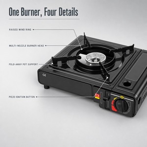 Estufa de Gas Portátil de un Solo Quemador, 2.9kW, Resistente al Viento, Cuerpo de Acero, Butano, para Camping, Picnic, Hot Pot - Product Image 3