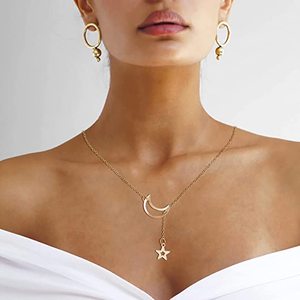 Collier ras du cou en forme <span class=keywords><strong>de</strong></span> lune, étoile <span class=keywords><strong>de</strong></span> <span class=keywords><strong>fleur</strong></span>, doré, strass, bijou d'<span class=keywords><strong>amitié</strong></span> pour femmes, offre spéciale, collection - Product Image 4
