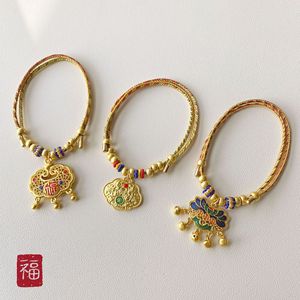 Collier tressé de style chinois pour animaux de compagnie, collier doré pour chats et chiens, décoration de collier avec pendentif de longévité. - Product Image 2