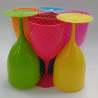 Ensemble de verrerie en plastique PP BST 12oz 1 pièce – Gobelets et verres à vin réutilisables à long pied, modernes, luxueux, faits à la main, écologiques