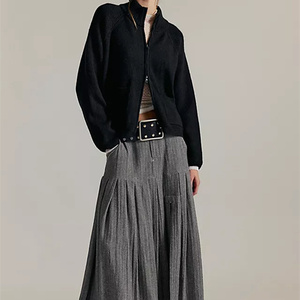 Customized <strong>Chunky</strong> Knit <strong>Cardigan</strong> with <strong>Black</strong> Luxurious Party Vibe <strong>Black</strong> Cable Knit <strong>Cardigan</strong> <strong>Black</strong> Zip up Knit - Product Image 4