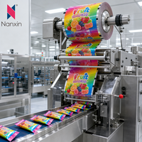 Rouleau de film imprimé sur mesure pour bonbons gélifiés, emballage coloré et lumineux pour snacks aux fruits, en rouleau, en vrac