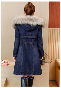Winter Fleece Fur Hoodies <strong>Women</strong> Denim <strong>Jacket</strong> Long Style Zipper <strong>Fly</strong> Ladies Jeans <strong>Jacket</strong> Wholesale 2020 - Product Image 5