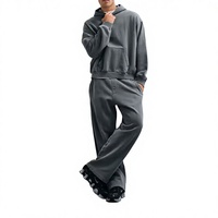 Ensembles de survêtements unisexes OEM en coton surdimensionné, respirants, tendance streetwear, de haute qualité, délavés à la pierre et personnalisés, effet délavé à l'acide, pour l'hiver