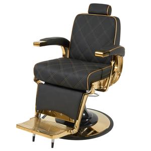 Sillón de <span class=keywords><strong>Barber</strong></span>ía Negro y Dorado para Hombre - Product Image 1