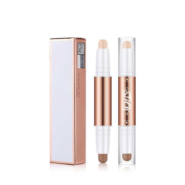 Double End Shading Bronzer Face Concealer Highlighter Makeup Contour Powder V Face Shadow Foundation Contour Stick