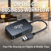 Lecteur de cartes mémoire USB 3.0 4 en 1 sans pilote pour cartes SD TF CF MS Flash avec câble USB de 15 cm pour ordinateur de bureau et ordinateur portable