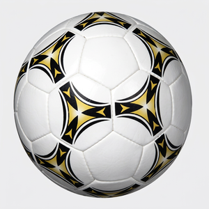 White Black Gold Pattern Size 5 Soccer Ball Professional Match Training <b>Football</b> - Product Image 1