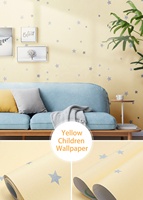 Échantillon gratuit Étoiles Bleu Blanc Jaune Rose Gris Auto-Adhésif Papier Peint pour Enfants Chambre Salon