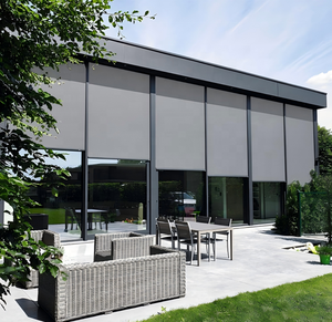 Stores à enrouleur motorisés pour l'extérieur imperméables et résistants au feu avec Alexa et Google Connectivity Windproof Shades & Shutters - Product Image 1