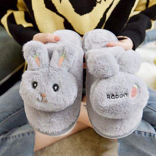 Cute Bunny Ear Slippers Cozy Indoor Shoes for All Ages