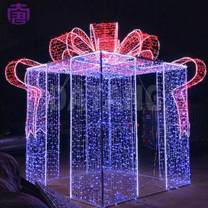 Caja de Regalo 3D con Luces Decorativas Impermeables IP65 para Interiores/Exteriores, Caminos Costeros, Navidad, Festivales, Eventos Públicos - Product Image 3