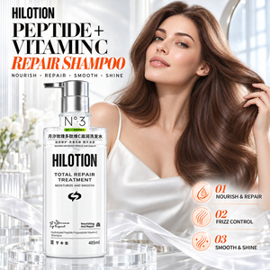 Shampoo réparateur à la vitamine C et aux peptides OEM ODM, 4 extraits botaniques, nourrit les cheveux abîmés, anti-frisottis, lisse et donne brillance, soin capillaire - Product Image 1
