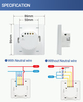 KLASS Tuya Smart Home Switch Zigbee 3.0 Interrupteurs muraux à bouton-poussoir Domotique Zigbee Gateway Hub requis