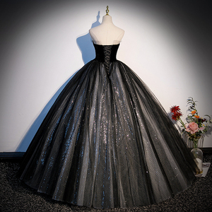 Robe Noire Nouvelle Collection 2026, Robe de Soirée Éthérée et Luxueuse à Jupe Bouffante pour Femme - Product Image 2