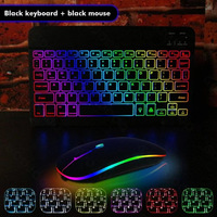 Clavier sans fil Bluetooth pour iPad 9, tablette mobile, ordinateur portable, 10 pouces, rétroéclairage coloré 3 couleurs, mini clavier