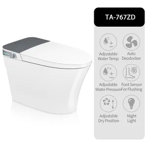 TEJJER Buse Auto-nettoyant Rinçage automatique électrique une pièce sans réservoir intelligent toilette intelligente