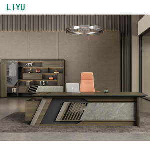 Juego de escritorio y silla de oficina de lujo de estilo moderno Liyu Boss Manager Executive <span class=keywords><strong>Office</strong></span> <span class=keywords><strong>Furniture</strong></span> - Product Image 1