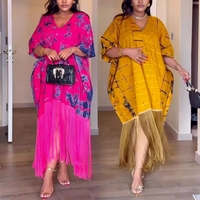 Robe décontractée ample pour femme, grande taille, élégante, style africain, avec franges et pompons, taille unique, modeste, vente en gros
