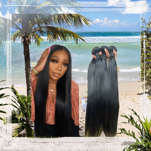 Extensiones de cabello humano Remy brasileño de Color 1B Natural, paquetes rectos de 10-36 pulgadas, tejido de cabello trenzado de doble trama - Product Image 3