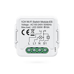 <span class=keywords><strong>Precio</strong></span> de Fábrica, Suministro Directo, Módulo de Interruptor Inteligente Wi-Fi Tuya de 16A, Pequeño y Compacto, 1 Canal con Medición PST-S01-16AM - Product Image 1