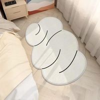 Tapis de salon imprimé de dessins animés d'animaux en 3D, tapis de table basse de forme unique, aspect cachemire lavé, antidérapant, résistant aux taches, pour usage domestique