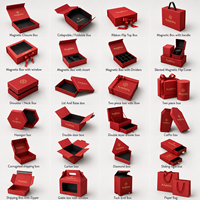Boîte rigide à fermeture magnétique rouge, directement de l'usine, avec logo personnalisé en feuille métallisée pour cosmétiques et bijoux