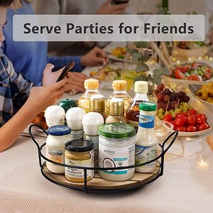 10 <span class=keywords><strong>inch</strong></span> 360 ° xoay bàn xoay nhà bếp Countertop gia vị giá tổ chức với xử lý, Keo Gỗ lười biếng <span class=keywords><strong>Susan</strong></span> với không trượt cơ sở - Product Image 6