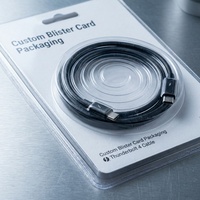 Boîte d'emballage blister personnalisée avec carte de support en PET transparente, boîte à clapet pour l'électronique grand public, montres intelligentes, câbles