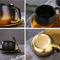 Tasse à café expresso en céramique de couleur noire faite à la main pour restaurant Vente en gros Europe