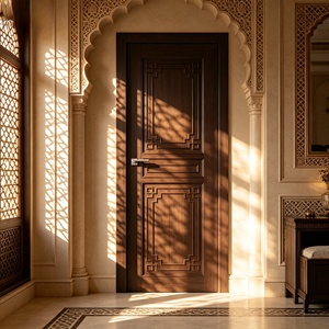 Puerta de Panel de Melamina de Alta Calidad para Interiores |   Puertas Interiores de Madera de Diseño Moderno para Hoteles y Apartamentos - Product Image 4