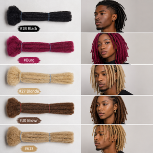 Extensions de dreadlocks bouclées en cheveux humains naturels, faits à la main, couleur afro crépue, pour crochet - Product Image 4